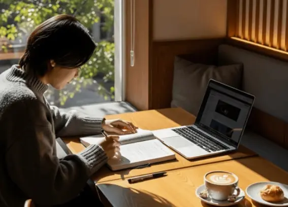 まず違うのが、カフェで過ごす時間