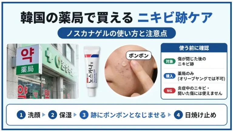 ノスカナゲルの使い方｜韓国の薬局で買えるニキビ跡ジェルの塗り方と注意点